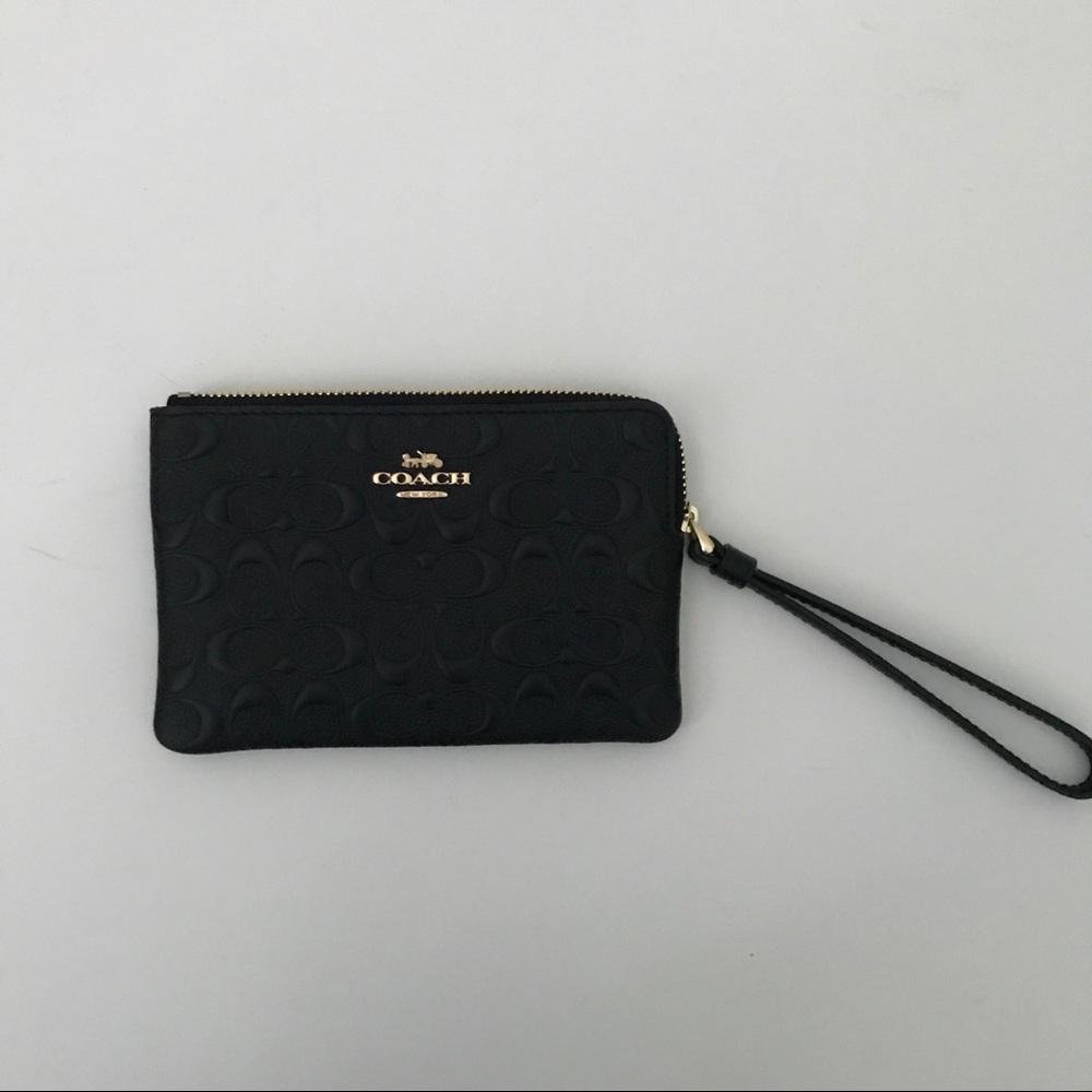 NWT Black Coach wristlet